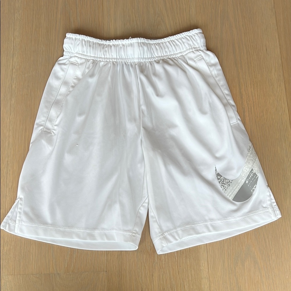 Nike Dri-Fit White and Gray Athletic Shorts Lightweight